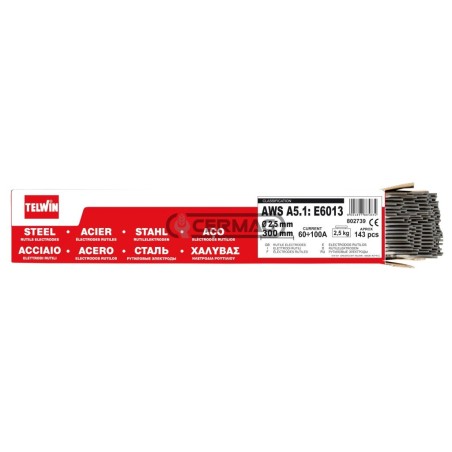 Confezione da 2,5 kg di elettrodi rutili per acciaio Diametro 2,5 mm 70540 Telwin | NewgardenAgri.com