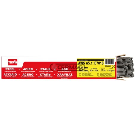 Confezione da 2,5 kg di elettrodi basici per acciaio Diametro 2,5 mm 70541 Telwin | NewgardenAgri.com