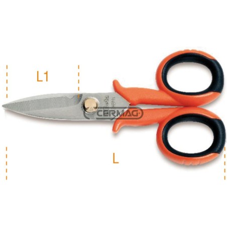 Forbici per elettricisti a lame dritte in acciaio inossidabile Lunghezza - L 142 mm 70365 BETA | NewgardenAgri.com