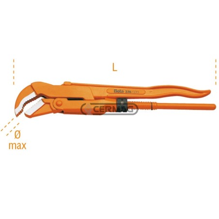 Clé à pipe modèle suédois avec mâchoires fines à 45° Diamètre 3" - 90 mm 70319 BETA | NewgardenAgri.com
