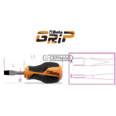 Schraubendreher für Schlitzschrauben, sehr kurze Ausführung - Beta GRIP SxAxL 0,8x4x30 mm 70254 BETA | NewgardenAgri.com