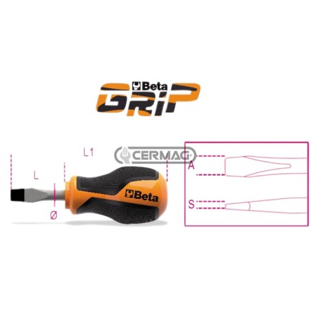 Schraubendreher für Schlitzschrauben - Beta GRIP SxAxL 1,2x6,5x30 mm 70255 BETA | NewgardenAgri.com