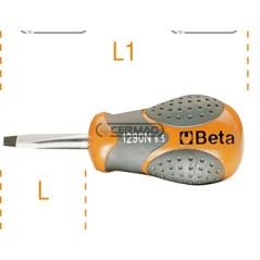 Tournevis pour vis à tête fendue, très court, dimensions : 0,8 x 4 x 30 mm, référence 70291 BETA | NewgardenAgri.com