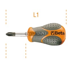 Tournevis pour vis cruciformes Phillips®, très court, type PHxDxL 2x6x30 mm 70300 BETA | NewgardenAgri.com