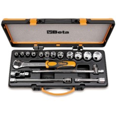 Kit di 12 chiavi a bussola esagonali e 5 accessori Attacco 1/2" 70180 BETA | NewgardenAgri.com