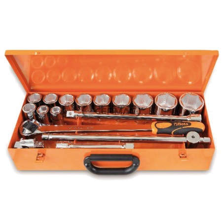 Kit di 12 chiavi a bussola esagonali e 5 accessori Attacco 3/4" 70199 BETA | NewgardenAgri.com
