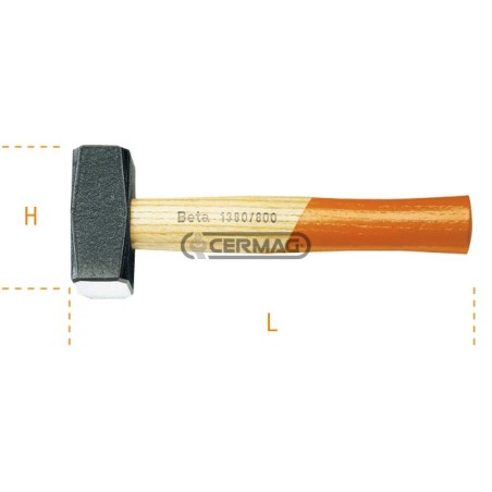 Schlägel mit Holzgriff, Kopfgewicht 1500 g, 70389 BETA | NewgardenAgri.com