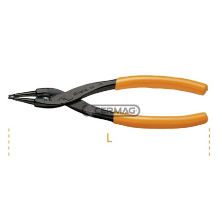 Pinza a becchi dritti per anelli elastici interni Misure 40÷100 mm 70325 BETA | NewgardenAgri.com