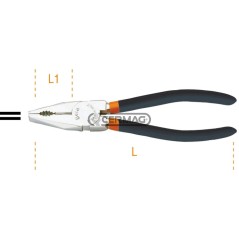 Pinza universale cromata lucida con manici in PVC antiscivolo Lunghezza - L 200 mm 70346 BETA | NewgardenAgri.com