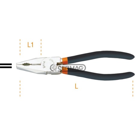 Pinza universale cromata lucida con manici in PVC antiscivolo Lunghezza - L 200 mm 70346 BETA | NewgardenAgri.com