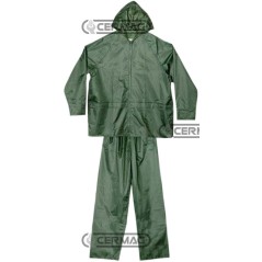 WASSERDICHTES KOMPLETTES JACKEN- UND HOSESET AUS GRÜNEM, PVC-BESCHICHTETEM NYLON 76068 | NewgardenAgri.com