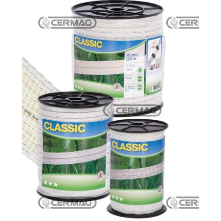 White fencing tape - CLASSIC Length 200 m Width 20 mm 01232 Kerbl | NewgardenAgri.com