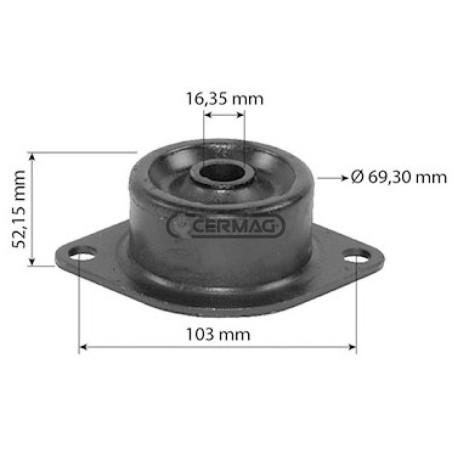 Soporte de amortiguador con brida para cabinas LANDINI - MF 65639