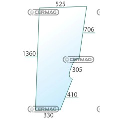 Vitre de porte droite 092342120 | NewgardenAgri.com
