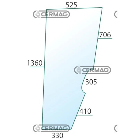 Vitre de porte droite 092342120 | NewgardenAgri.com