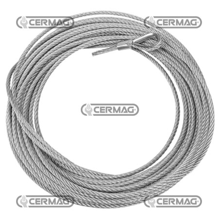 Cavo in acciao con redance per argano Diametro del cavo 5 mm Carico di rottura effettivo 2104 Kg 61789 | NewgardenAgri.com