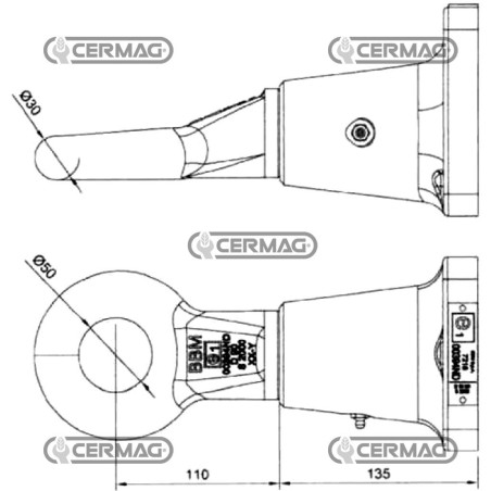 Argolla de remolque giratoria Diámetro 50 mm Orificios 6x17 mm 65575 | NewgardenAgri.com