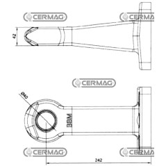 Argolla de remolque giratoria. Diámetro: 40 mm. Agujeros: 6x17 mm. 65576 | NewgardenAgri.com
