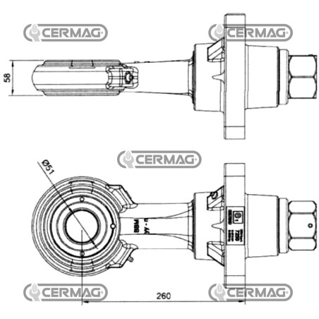 Argolla de remolque giratoria Diámetro 51 mm Orificios 8x21 mm 65580 | NewgardenAgri.com