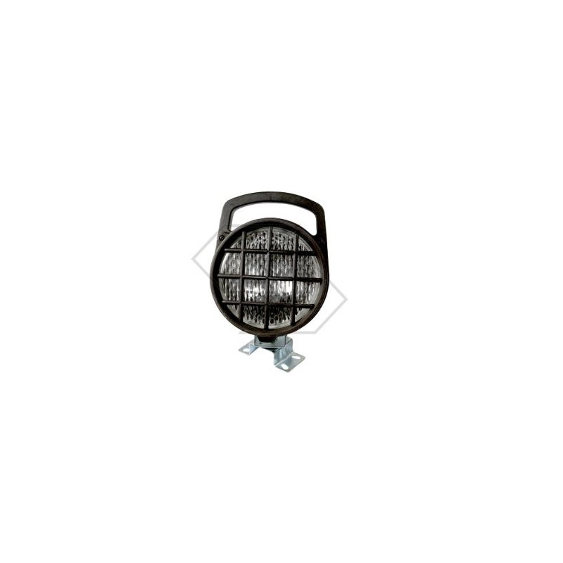 Halogen work light with grid for agricultural tractor
