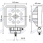 Work light 8 LED 110x128mm 10-30V 24W 1440LM wiring 40-60cm agricultural machine