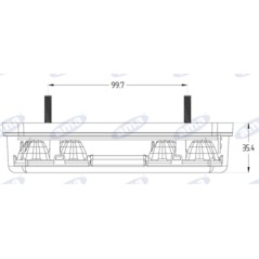 Feu arrière gauche Led 165x80x35mm tracteur machine 12-24V | NewgardenAgri.com