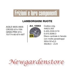 Clutch disc 40x36,5 LAMBORGHINI 15963 Agile Cross Prix tractor 302x191x3,5 | NewgardenAgri.com