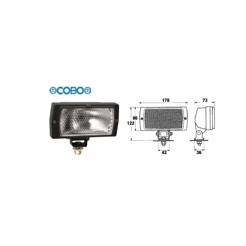 Lampe de travail et accessoire avec articulation et cadre pour tracteur agricole COBO