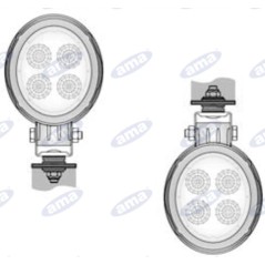 LED worklight 104x120mm 12-24V 18W 1500LM 2-pin connector agricultural machine | NewgardenAgri.com