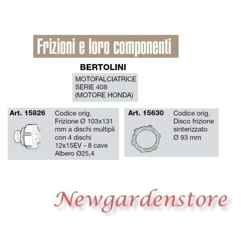 Frizione disco sinterizzato motofalciatrice serie408 honda BERTOLINI 15826 15630 Frizione disco sinterizzato motofalciatrice serie408 honda BERTOLINI 15826 15630