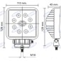 Faro lavoro 9 LED 110x128mm 10-30V 27W 1700LM cablaggio 40cm macchina agricola Faro lavoro 9 LED 110x128mm 10-30V 27W 1700LM cablaggio 40cm macchina agricola