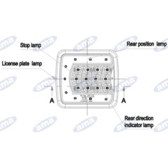 Linkes Rücklicht led 106,5x98,8x35mm Traktor Arbeitsmaschine 12-24V | NewgardenAgri.com
