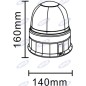 Baliza halógena 12V 55W base plana 160x140mm tractor vehículo industrial IP66