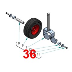 Fork and semi-flat wheel assembly 9X3.50-4 for PERUZZO front mulcher | NewgardenAgri.com