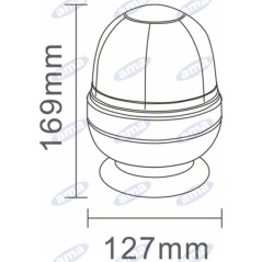 LED beacon 12-24V magnetic base 169x127mm tractor self-propelled agricultural machine | NewgardenAgri.com