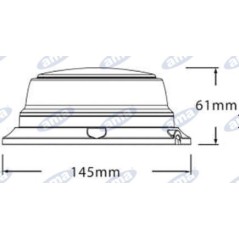 Led beacon flat base h 61mm L 145mm self-propelled agricultural machine 12-24V 55401