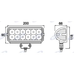 Lichtbalken 12 LED 12-28V 36W 2700LM 200x90mm Selbstfahrende Landmaschine Traktor | NewgardenAgri.com