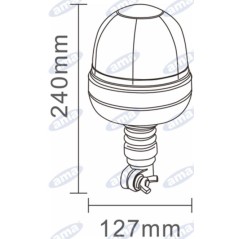LED beacon 12-24V flexible funnel base 240x127mm tractor agricultural machine | NewgardenAgri.com