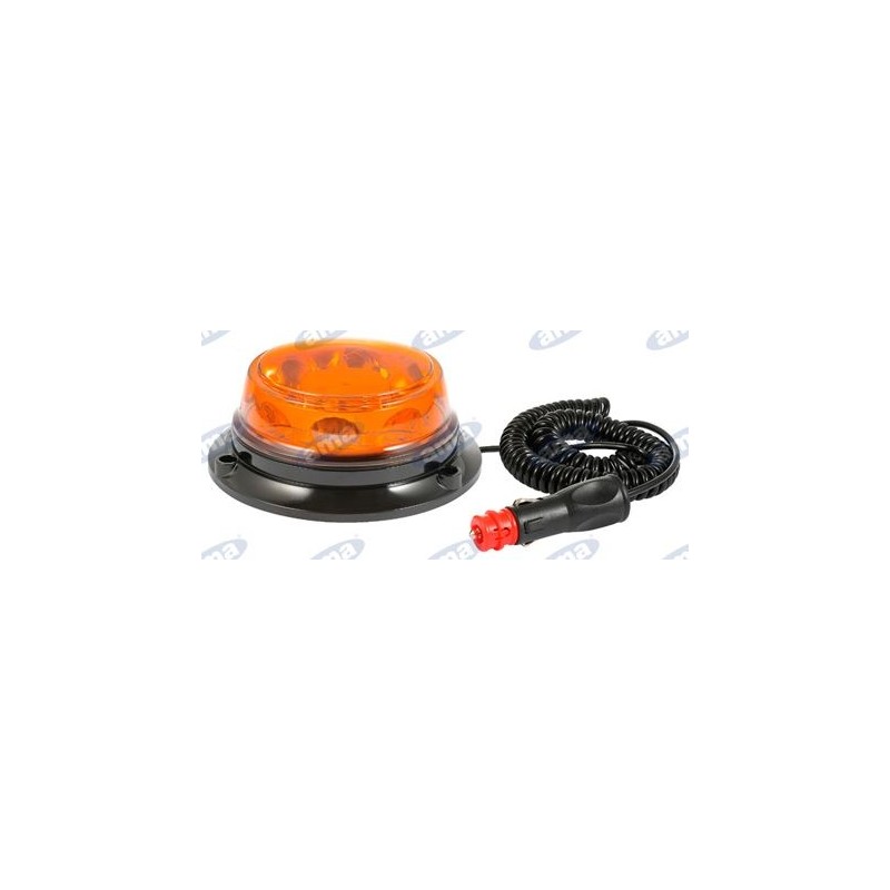 Feu tournant à leds base magnétique h 77mm L 145mm machine agricole automotrice 12-24V