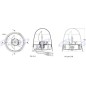 Balise 12V base plate 164x146mm ONE série tracteur machine agricole automotrice
