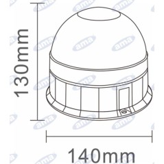 Feu tournant LED 12-24V base plate 130x140mm tracteur machine agricole | NewgardenAgri.com