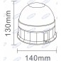 Girofaro LED 12-24V base piana 130x140mm trattore macchina agricola operatrice Girofaro LED 12-24V base piana 130x140mm trattore macchina agricola operatrice