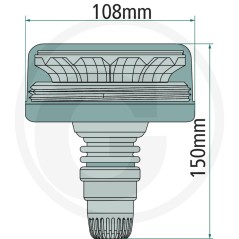 LED-Rundumleuchte 12/24 V Doppelblitzbefestigung Landmaschine | NewgardenAgri.com