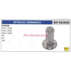 Attacco cardanico UNIVERSALE pompa Bertolini POLY 2020 2025 002800 | NewgardenAgri.com