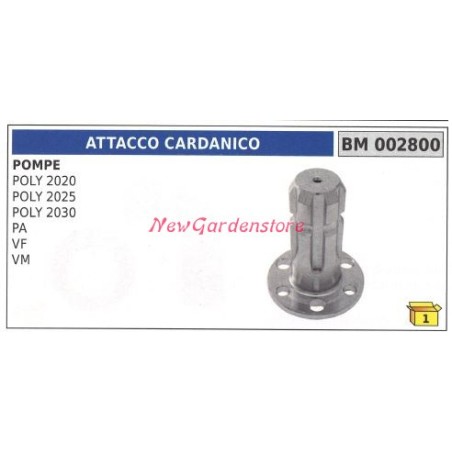 Cardan joint coupling UNIVERSAL Bertolini pump POLY 2020 2025 002800 | NewgardenAgri.com