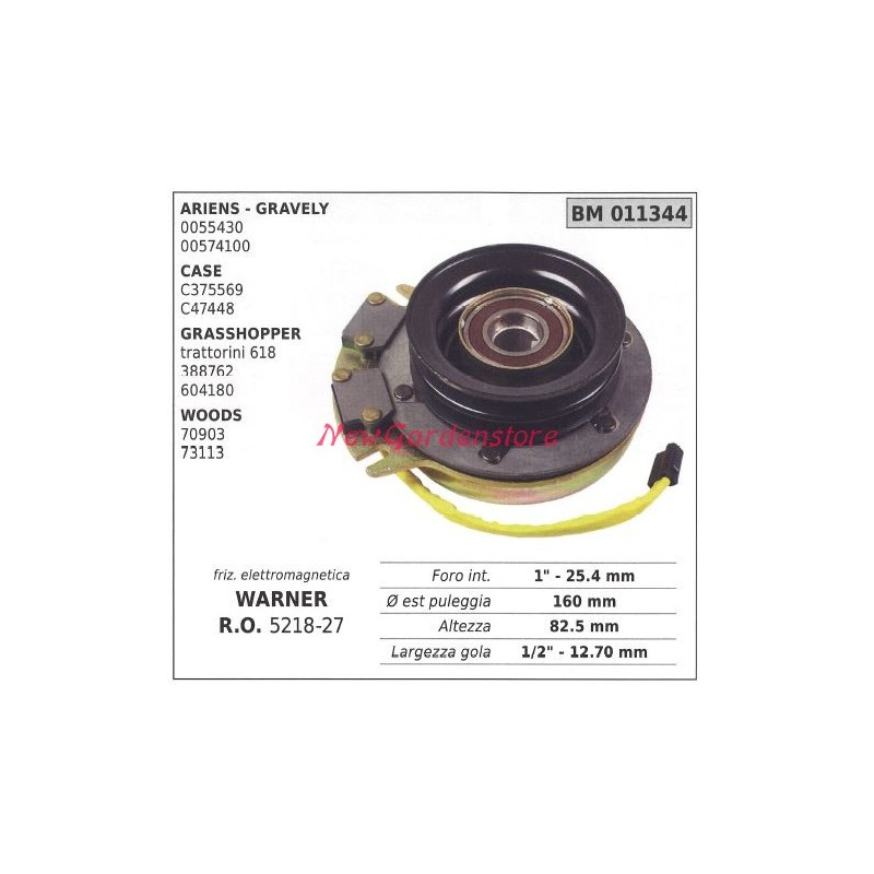 Elektromagnetische Kupplung warner rasenmäher ariens case woods 011344