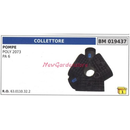 Collettore UNIVERSALE pompa Bertolini POLY 2073 PA 6 019437 | NewgardenAgri.com