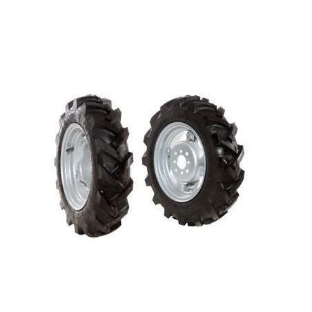 Paire de roues à pneus 4.00-10" avec disque réglable pour tracteur à pied NIBBI BRIK3 | NewgardenAgri.com