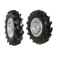 Paire de roues à pneus 4.00-8" avec disque fixe pour tracteur à pied NIBBI BRIK 1 BRIK 3 | NewgardenAgri.com