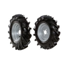 Paire de roues à pneus 4.00-8 à disque fixe pour tracteur marcheur NIBBI 115 - 160 | NewgardenAgri.com